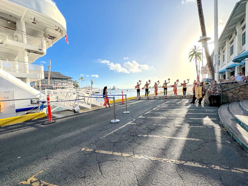 Image of hula dancers along the Star of Honolulu cruise in Hawaii. Photo credit:Marcie Cheung
