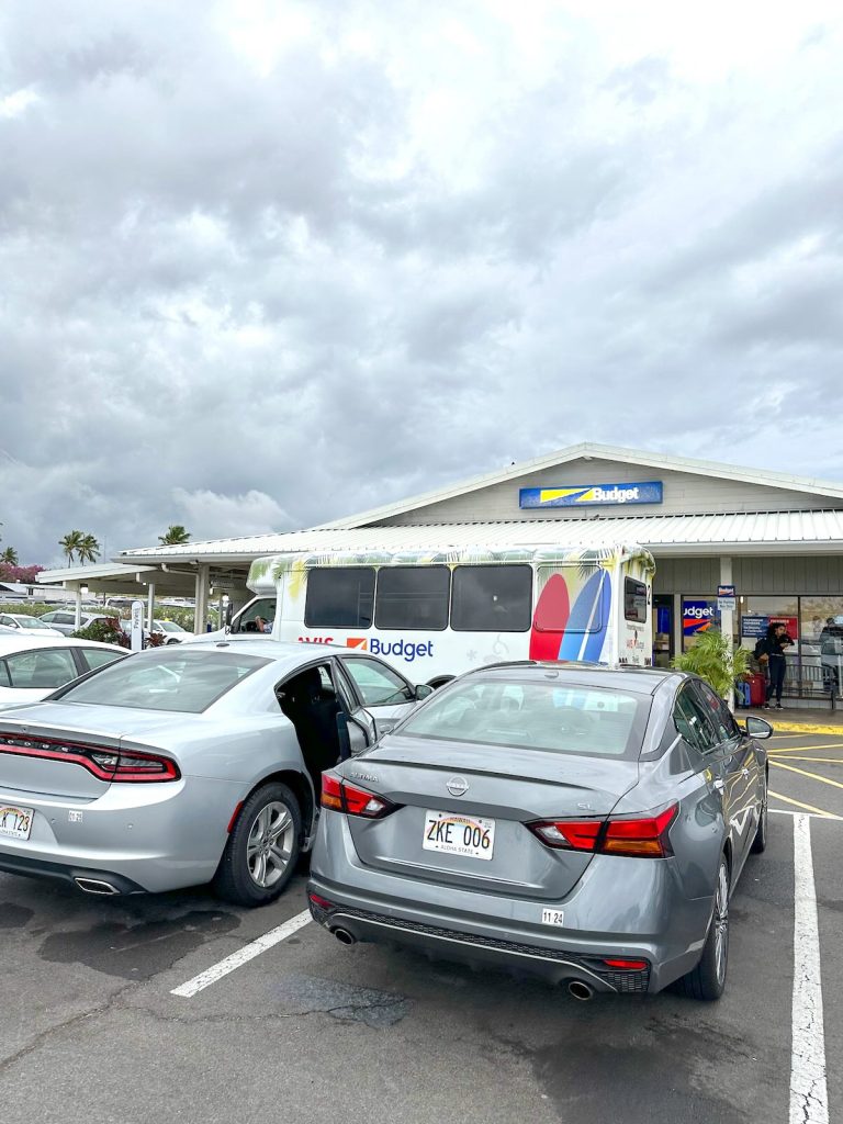 Image of the Budget car rental place in Kona