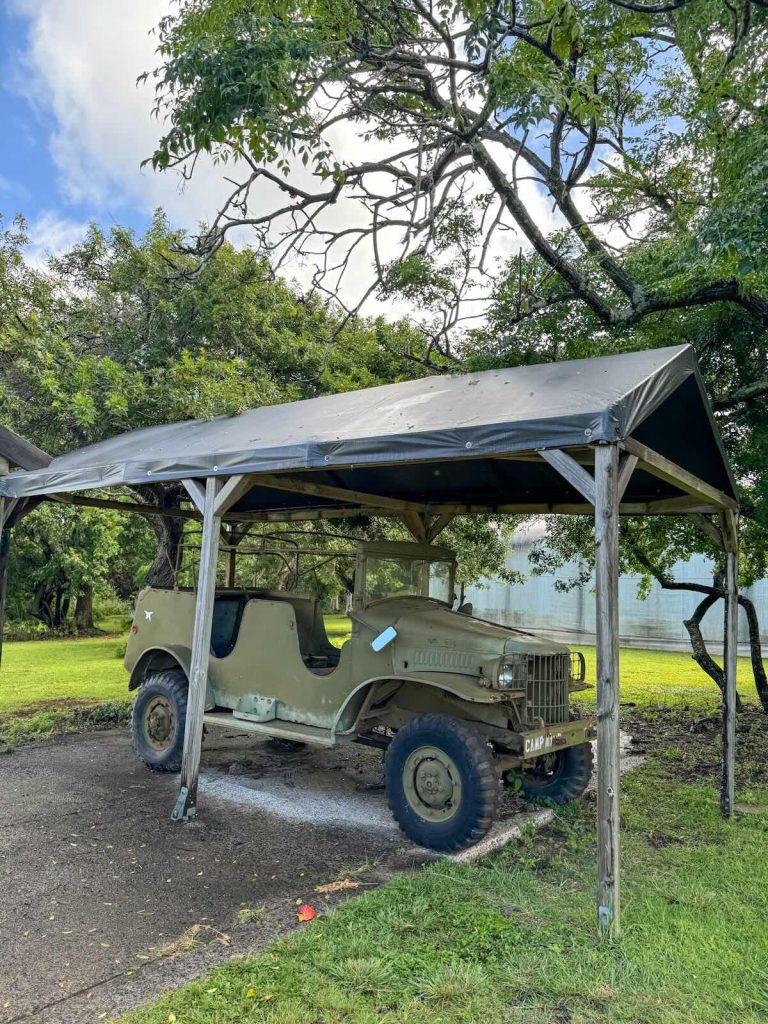 Image of a WWII Jeep at Camp Maui