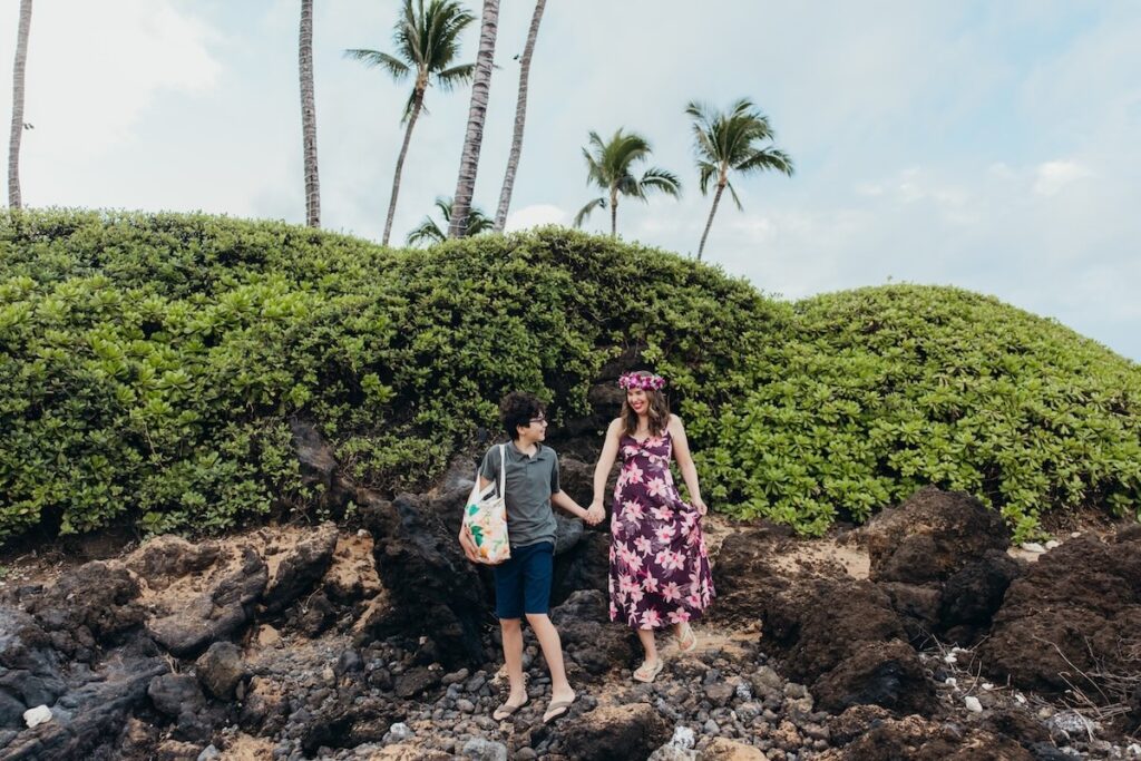 Image of Hawaii expert Marcie Cheung and her son on Maui.